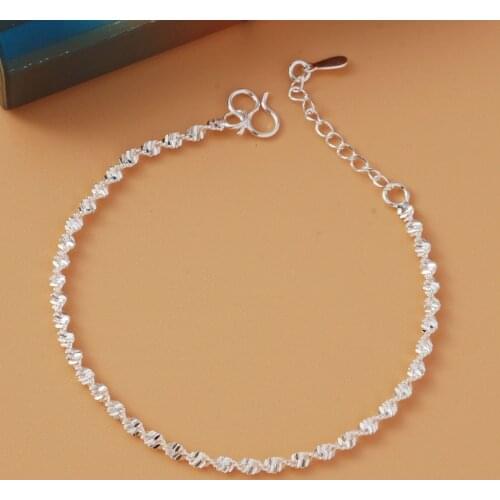 Silver Plated Fashion Simple Elegant Twisted Chain Bracelets Jewelry Charm Love Heart Star Flower Beads Party Bracelet For Women