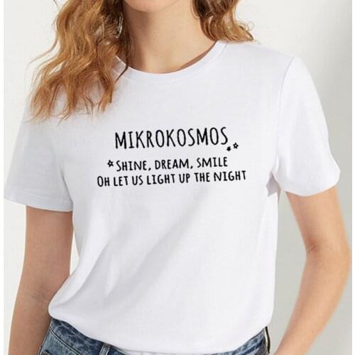 Mikrokosmos Funny T Shirt Women Harajuku Cotton Tshirt Women Shrot Sleeve Loose Camiseta Mujer White Tee Shirt Femme T-shirt