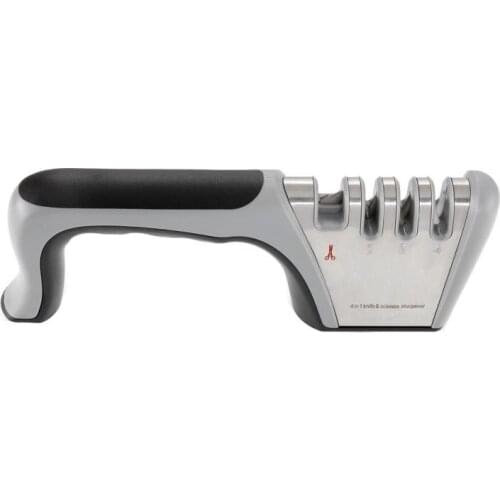 Knife Sharpener 4 in 1 Stainless Steel Sharpening Stone Grinder Kitchen Gadget Tungsten Steel Grindable Scissor Kitchen Tools