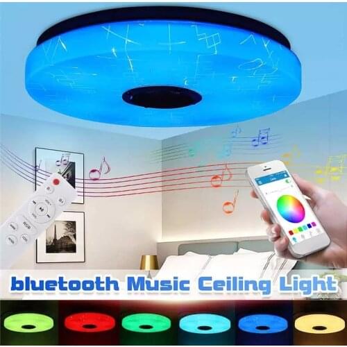 36W/60W Smart LED APP+Remote Control Music Bluetooth Ceiling Light + RGB Dimmable Panel Lamp Speaker For Home Bedroom Lighting