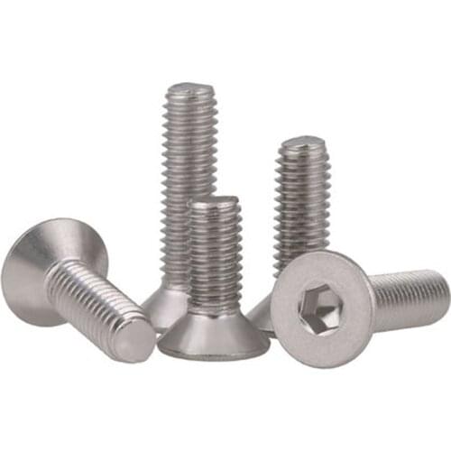Allen M10 Stainless steel inner Hexagon Countersunk head screw flat cup bolt 16mm-100mm Length