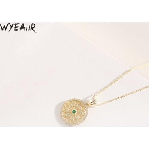 WYEAIIR 925 Sterling Silver Clavicle Exquisite Personality Sunflower Art Chain Female Necklace