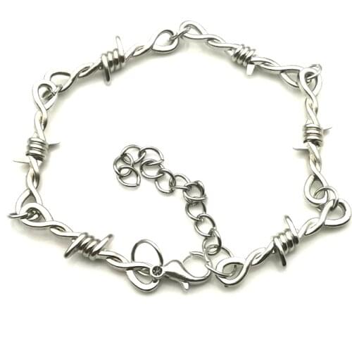 New Wire Tiny Bracelet Punk Gothic Hip Hop Womens Bracelet Barbed Wire Tiny Barbed Wire Bracelet Gift Suffocation