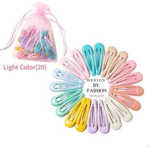 10/20Pcs Mix Solid Color Metal Hairgrip Girls Snap Hair Clips for Children Baby Hair Accessories Women Barrettes Clip Pins