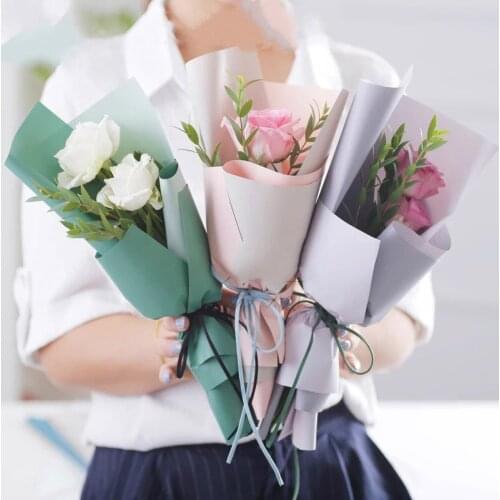 10Pcs 60*60CM New Arrival Double Color Flower Packaging Waterproof Wrapping Material Paper Bouquet Florist Supplies Gift