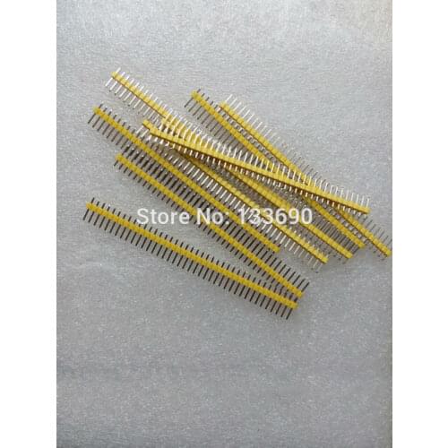 10pcs/lot Good quality 2.54mm 1X40 Single Row yellow Male Pin Header Strip