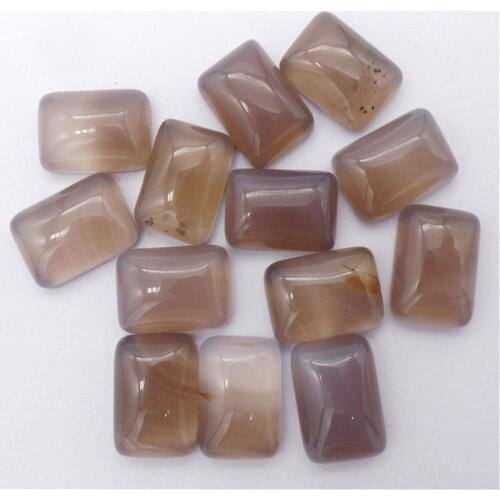 100Pcs 14x10x5mm Wholesale Natural Gray Agate Oblong Cab Cabochon DIY Jewelry Accessories S151