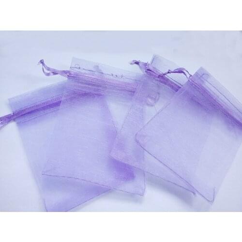 17*23cm 100pcs Purple Gift Bags For Jewelry/wedding/christmas/birthday Yarn Bag With Handles Packaging Organza Bags