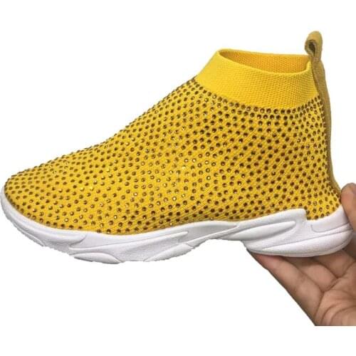 2019 Kids Shoes For Girl Crystals Sock Shoes Boys Shoes Bling Rhinestone Shoes Children Shoes Girls Sneakers