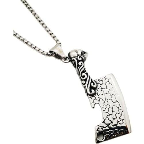 2021 SS Carved Stainless Steel Kitchen Knife Pendant Necklace Mens Cool Creative fashion Jewelry cook chopper Necklace Gift