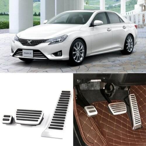 3pcs Aluminium Non Slip Foot Rest Fuel Gas Brake Pedal Cover For Toyota Reiz 2013-2017
