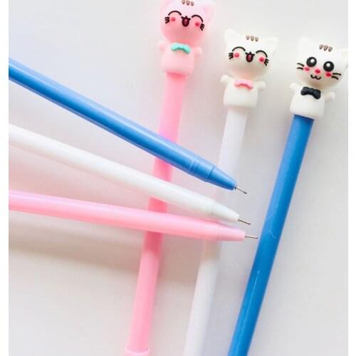 3 pcs/lot Smile Facial Cat Gel Ink Pen Promotional Gift Stationery School & Office Supply