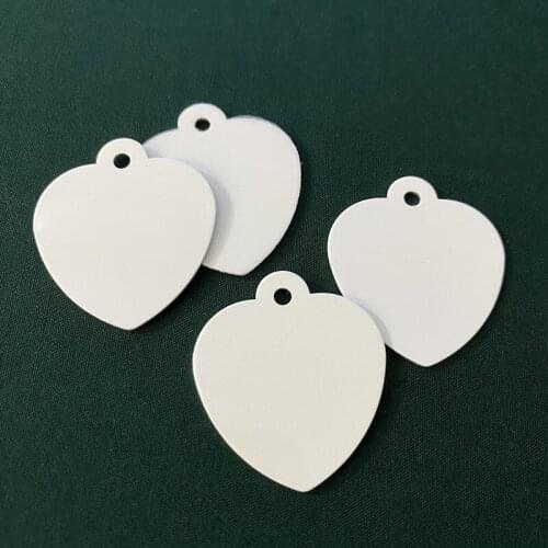 30Pcs/Lot 30 Pieces 35X31MM Dog Name Tags Sublimation Dog Tags Blank Heart Shape Pet Dog Tag Aluminum Double Sided Pet ID Tag
