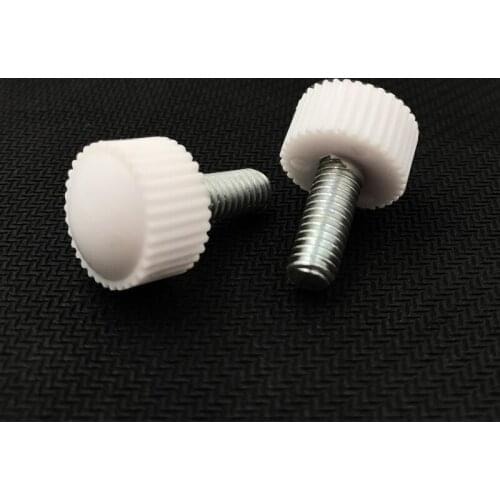 4pcs M6 straight grain plastic head round head screw small knob adjustment screw rubberized handle bolt bolts 8-16mm length