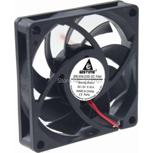 5pcs Gdstime 2Pin 7CM 70MM 7015 70mm*15mm 12V DC Electric Motor Cooling Fan