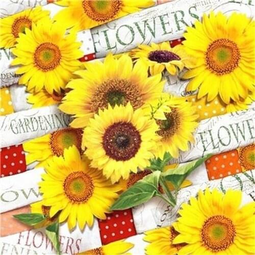 Diamond Painting Kits Sunflower Full Round With AB Drill Rhinestone Mosaic Embroidery Beaded Painting Home Decoration Modern Art