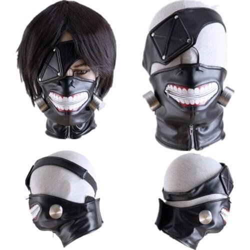 Anime accessories Ken Kaneki Tokyo Ghoul Cosplay PU black Mask Halloween