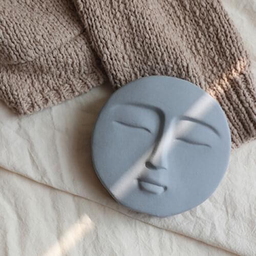 Concrete silicone mold Abstract artistic face design Cement Home decoration Plaster Clay mold