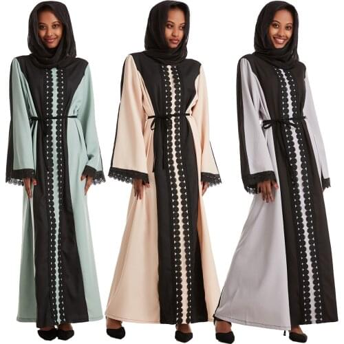 BianFeng Womens Dubai Turkey Muslim Ramadan Abaya Eid Mubarak Djellaba Hijab Dress Eid Mubarak Robe Kaftan Femme Abaya Wrap