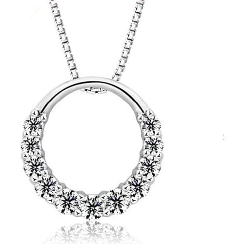 CAN29 Classic Necklace send with dust bag jewelry hot sell necklace 925 silver with ziron stone pendant gift