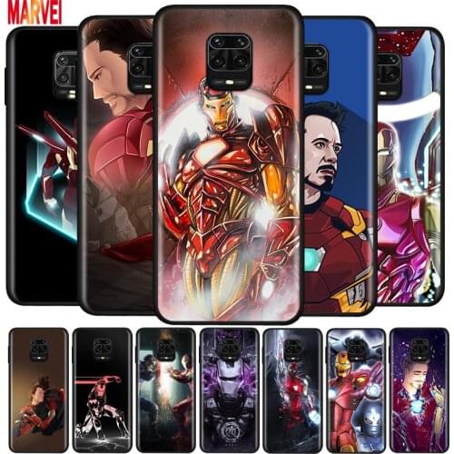 Hot Iron Man Marvel Soft TPU Cover For Xiaomi Redmi Note10 10S 9T 9S 9 8T 8 7 6 5A 5 4 4X Prime Pro Max Black Phone Case