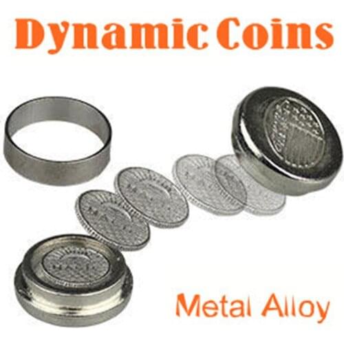 Dynamic Coins (Metal alloy) Magic Tricks For Magician Coin Appearing Magie Close Up Illusion Gimmick Props Comedy