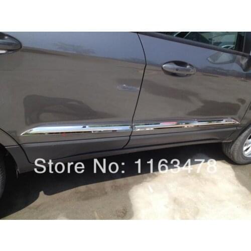For Ford EcoSport 2013 2014 2015 2016 ABS Chrome Car Decoration Side Door Line Garnish Body Molding Moulding Trim