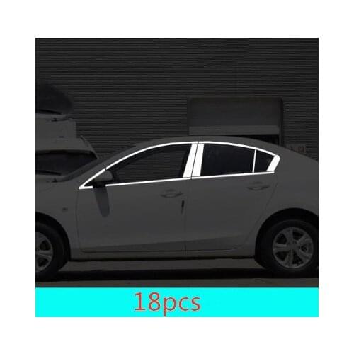 For Mazda 3 2010 2011 2012 2013 2014 2015 Stainless Steel Car Window Decorative Strip Anti-scratch Protection Car Accessories