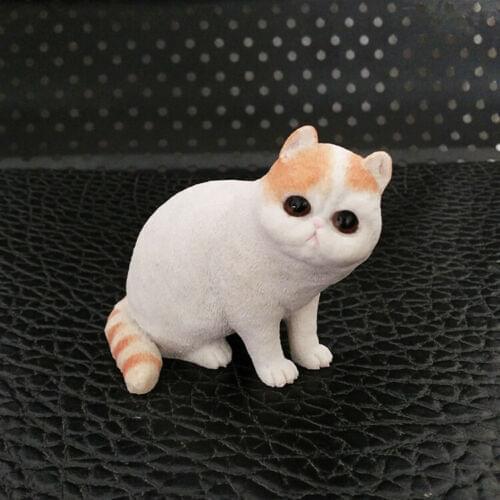 JJM Exotic Shorthair Cat Pet Figure Kitten Animal Collector Toy Decoration PVC Model EducationalToy for Children Adults KidsGift