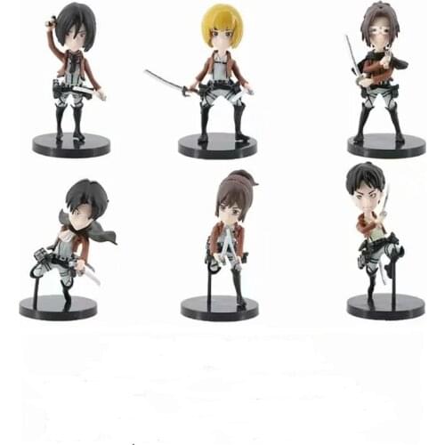Anime Attack on Titan Original capsule toy collection 2 Eren Erwin Smith Levi Ackerman Reiner Bertolt 6pcs figure
