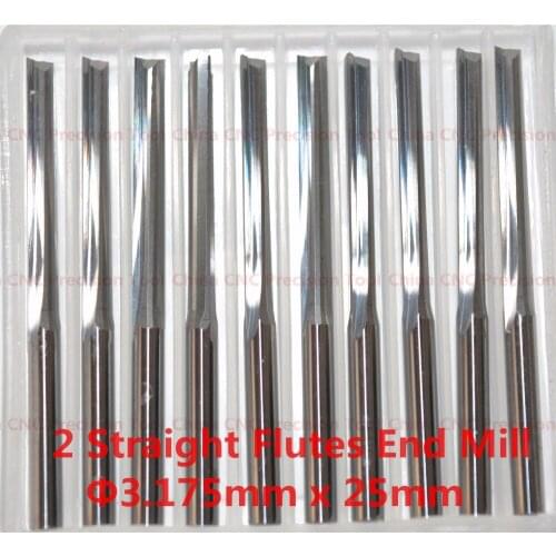 3.175mm*25mm,Freeshipping CNC solid carbide End Mill,tungsten steel woodworking insert router bit,2 Flutes Straight cutter,MDF