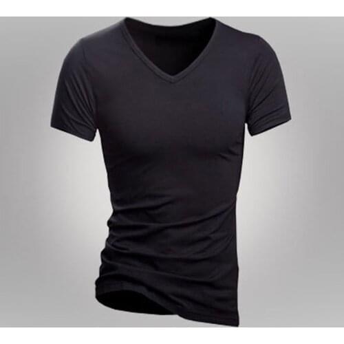2021 Summer T Shirt New Arrival For Men Short Sleeve V-neck Fitness Fanatic T-shirt Increase Male Attractiveness Tshirts Gym Tee