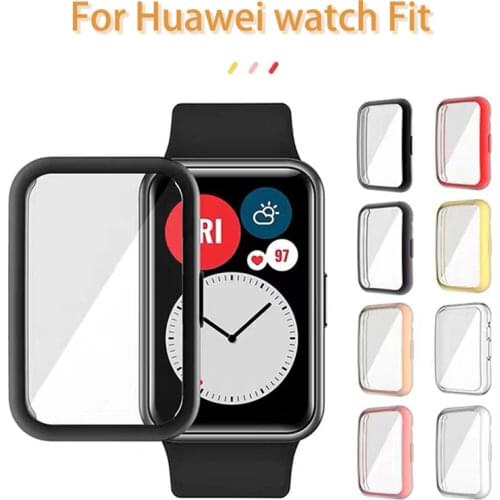Flexible Screen Protector Cover for Huawei Watch Fit Case Lightweight Tpu Bumper Scratch-resistant Thin Soft Shell