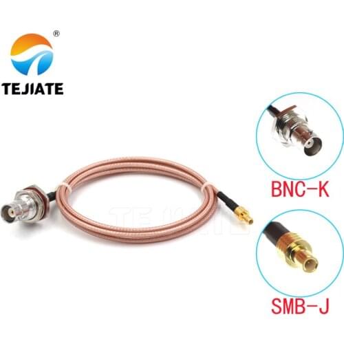 1PCS TEJIATE Adapter Cable SMB To BNC Type SMBJ Convert BNCK 8-90CM 1M 1.5M 2M Length Connector RG316 Wire