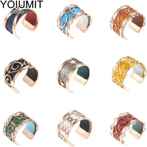 Cremo 2020 New Adjustable France Rose Gold Rings Stainless Steel Rings For Female Birthday Gift Cuff Rings Leather Bagues
