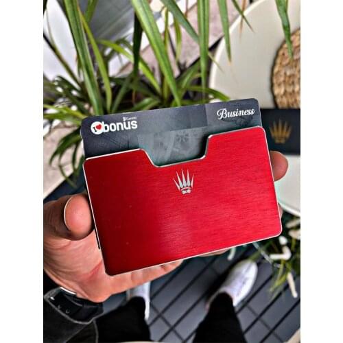 XAVI RED METAL CARD CASES wallet