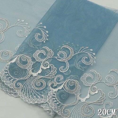2Yards Embroidered Lace Fabric Mesh Net Laces Trim Ribbon Cloth Evening Dress Material Tape for Doll Accessories