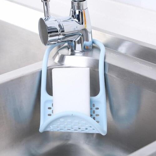 Kitchen Accessories Sink Sponge Rack Anti-slip Rubber Quick Drying Sink Sponge Holder for Kitchen Wall Hooks Basket Storage Org
