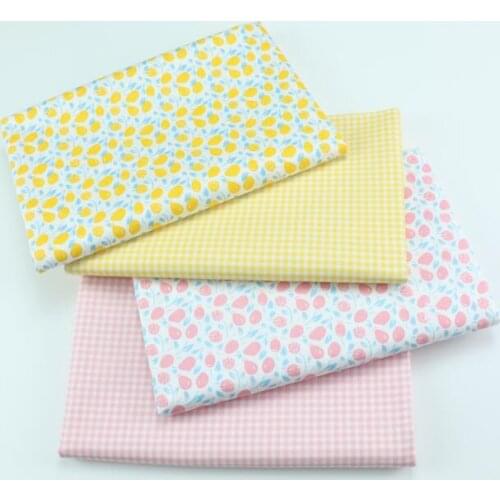 50*160CM Sweet Fruits Dress Skirts Cotton Fabric Pink Yellow ,DIY Handmade Materials For Home Textile Quilting Bedding Making
