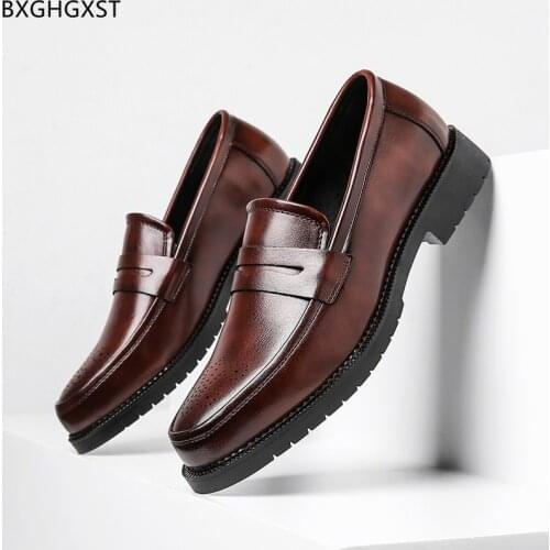 Penny Loafers Men Dress Shoes Leather Designer Shoes Men High Quality Elegant Shoes for Men 2021 Chaussure Homme Zapatos Hombre