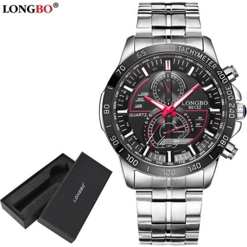 Fashion Longbo Brand Military Men Stainless Steel Band Sports Quartz Watches Dial Clock For Male Leisure Watch Relogio Masculino