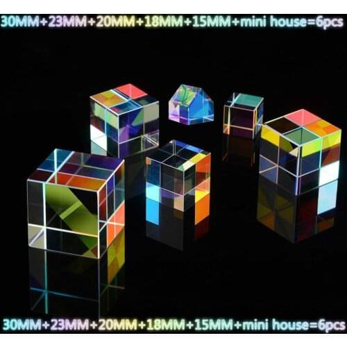 Color Prism 6 Combination Set Flawless Six Bright Crystal Cube Birthday Gift Rainbow Photo