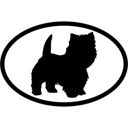 15.2*10.2CM WEST HIGHLAND TERRIER Oval Cute Animal Window Decorative Decal Car Sticker Laptop Suitcase Helmet Skateboard Sticker