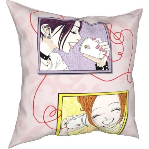 Nana & Hachi Pillowcase Soft Polyester Cushion Cover Decor Anime Pillow Case Cover Home Zipper 18"