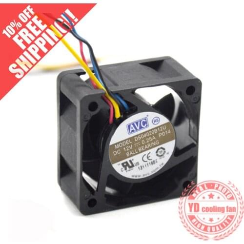 NEW AVC DS04020B12U Ball bearing 4020 DC12V 4CM cooling fan