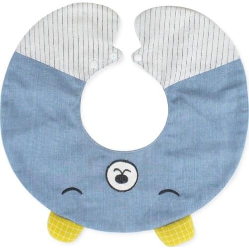 New Waterproof Velvet Bottom Thickened Baby Bib Cowboy Cartoon Embroidered Saliva Towel