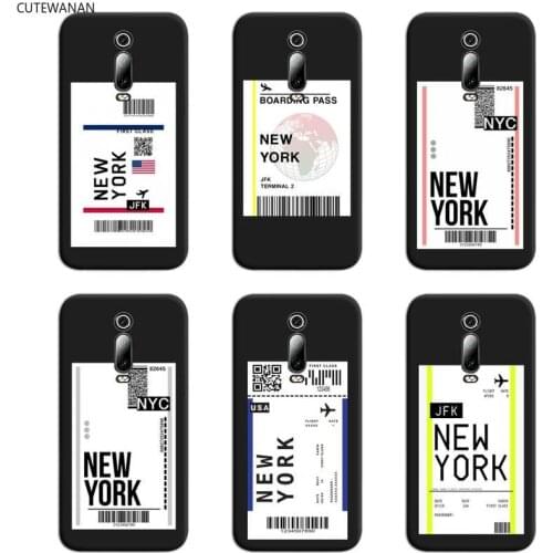 NEW YORK Travel Flight Tickets Phone Case For Redmi 9A 9 8A 7 6 6A Note 9 8 8T Pro Max K20 K30 Pro