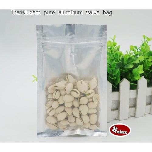 Translucent pure aluminum self-styled bag/ Food storage packaging/ Cosmetics, Mask packaging. Spot 100/ package