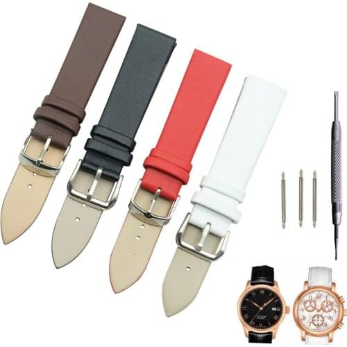 HQ 8mm 10mm 12mm 14mm 16mm 18mm 20mm 22mm Genuine Leather Strap Watch band Watchband With Black Blue and Brown Colors