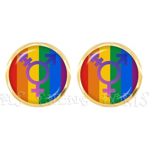 LGBT Rainbow Flag Earring Gay Pride Charm Stainless Steel Ear Studs for Men Women Stud Earring Fashion Jewelry Brincos Gift